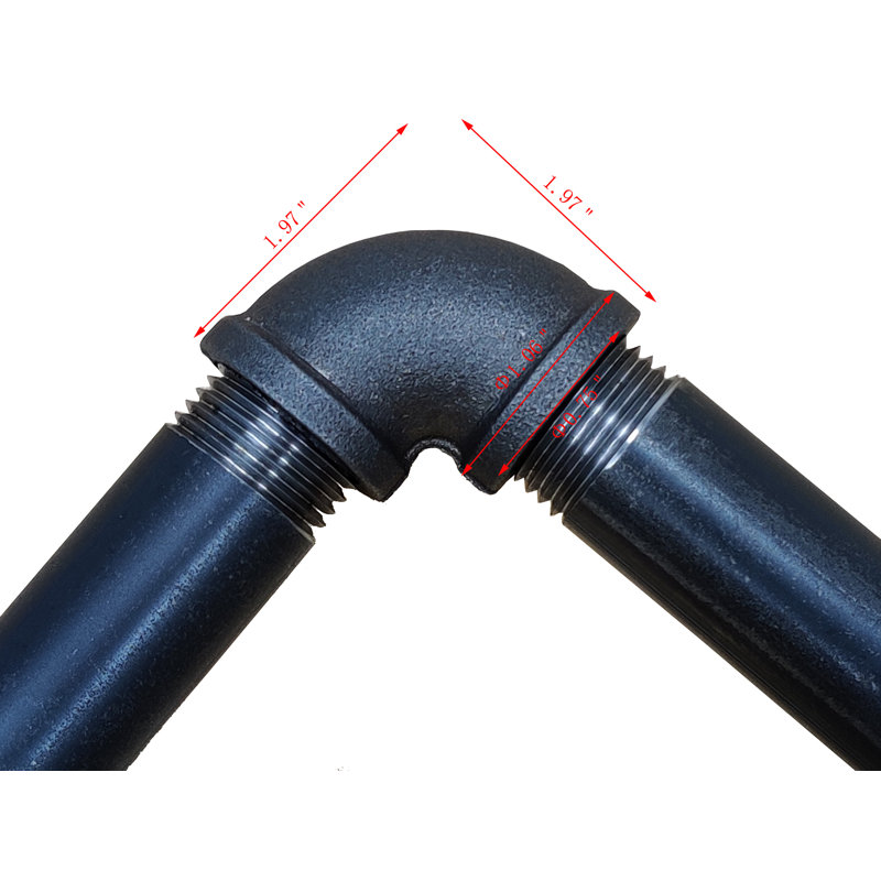 Coude 1/2 "noir avec coude 90 degrés, raccord en fonte gris acier industriel convenant à la moitié standard