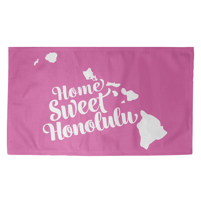 Tapis de zone rose hawaii honolulu, Rectangle 5 pi x 7 pi, Oui