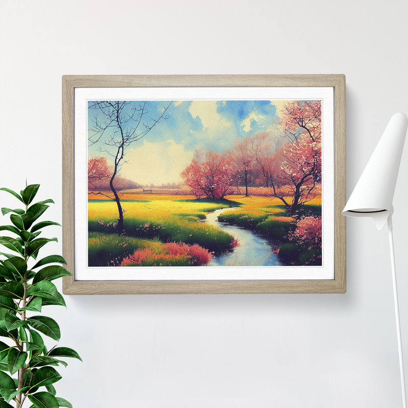 Spring Forest Steam - Single Picture Frame Print, 34cm H x 46cm W x 2cm D