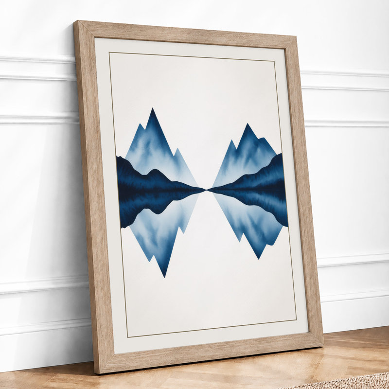 Mirrored Mountains Minimalist - Print, Unframed, A3 - 42.0 x 29.7 cm