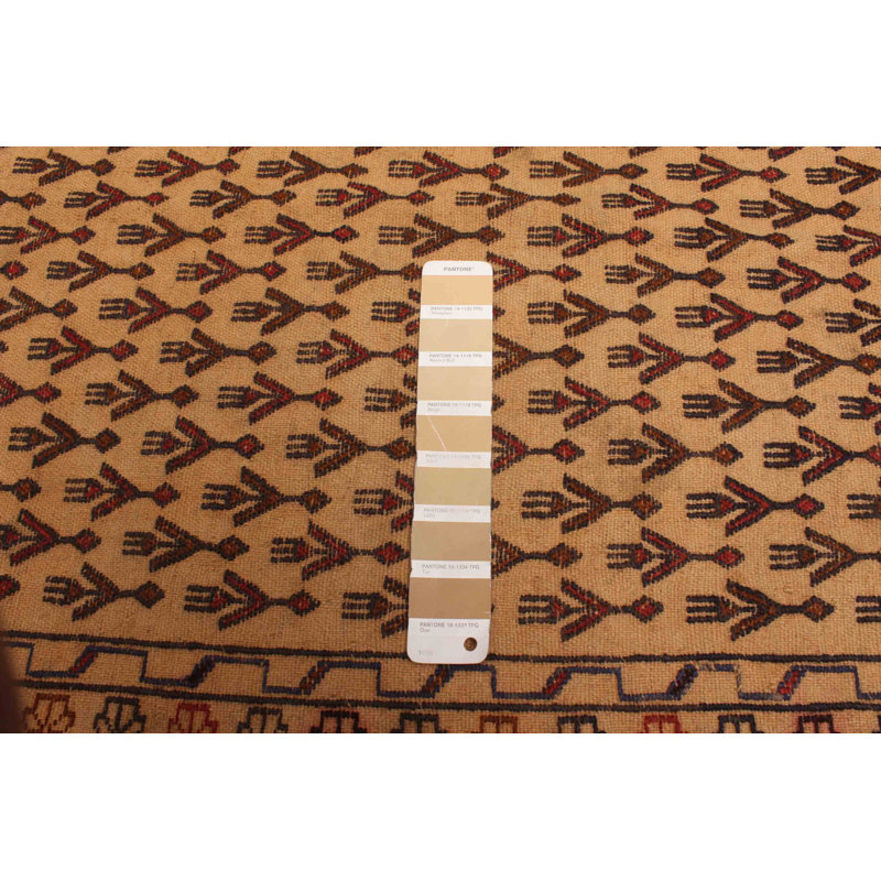 Tapisserie Shiravan SMK beige kilim 4 pi 4 po x 5 pi 11 po