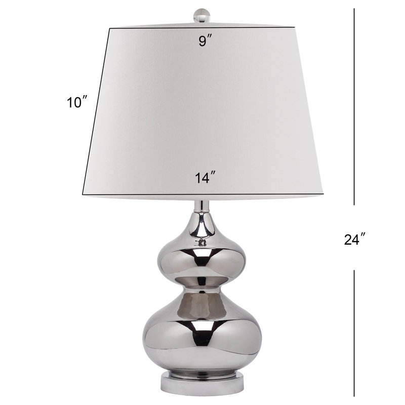 Courtney Glass Table Lamp, Silver