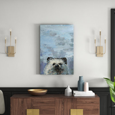 What Up Raccoon by Julia Posokhova - Wrapped Canvas Painting