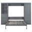 Grand lit escamotable mural avec placard, tiroirs et tablettes