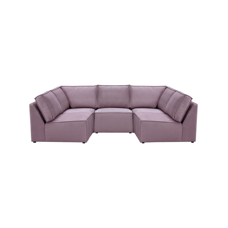 Beadie 5 Seater Corner Sofa , Purple