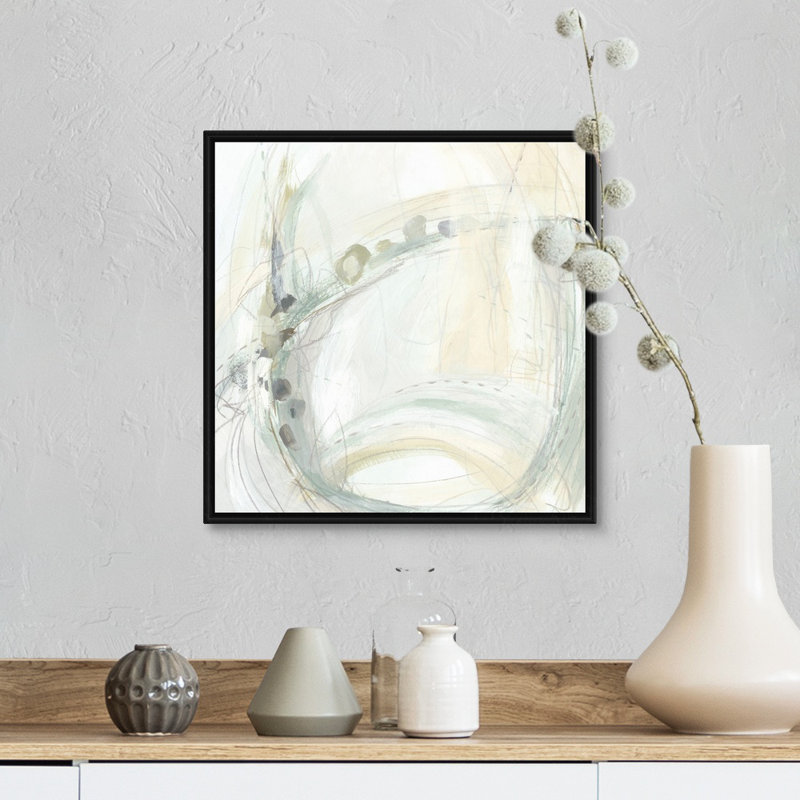 Reproduction d’art « conjectures II » par June vess, Cadre noir, H 26 po x l 26 po x 1,75 po