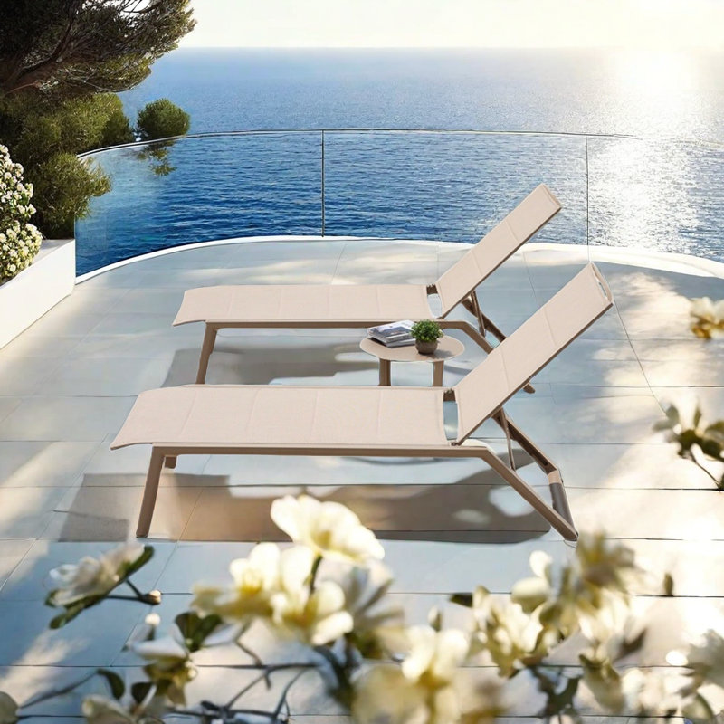 Adjustable Outdoor Chaise Lounge Outdoor Chaise Lounge Set with Table