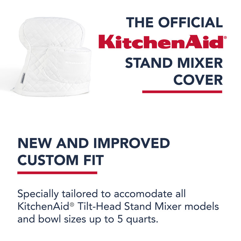 KitchenAid® Quilted Fitted Mixer Cover, White