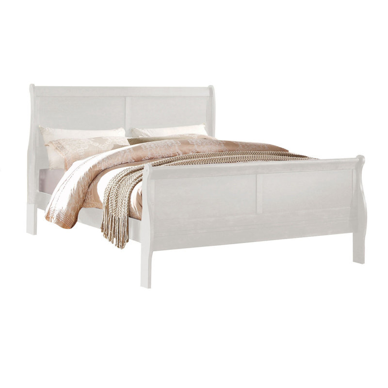 Bulera Sleigh Bed, White, King
