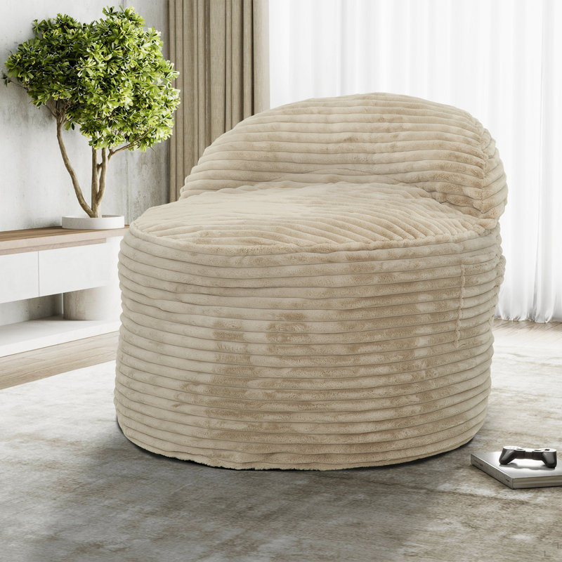 Fauteuil à billes convertible en mousse à mémoire de forme, canapé 2 en 1, beige