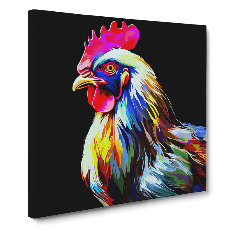 Chicken Digital Art - Print, 35cm H x 35cm W x 3cm D