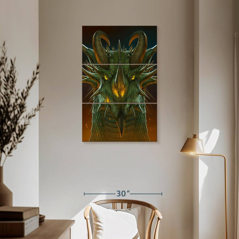 Portrait de dragon Brampt, H 57 po x l 36 po