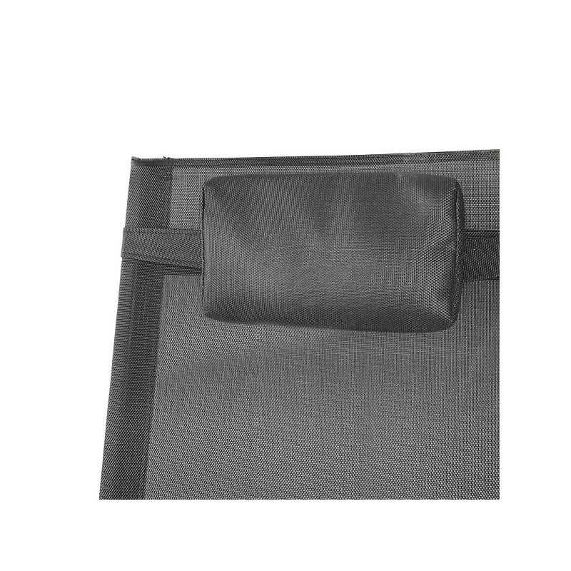 Pearsall Reclining Sun Lounger with Cushion, Black