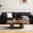 48.4" Solid Wood Cloud Shape Four-legged Brown Modern Coffee Table For Living Room-437196961