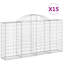 Ensemble de 15 paniers en fer galvanisé Vidaxl Gabion