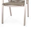 Chaise de salle à manger d'extérieur moderne en aluminium avec siège en corde (ensemble de 2), argent et taupe