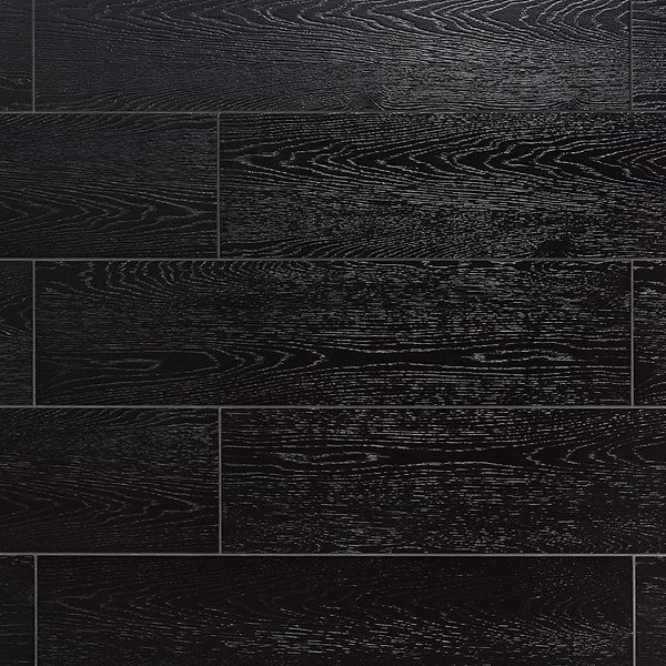 Skoven 8.58 in. x 35.15 in. Matte Porcelain Tile, Black