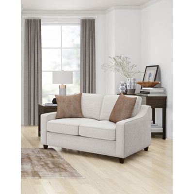 Juwann  Upholstered Sloped Arm Loveseat Beige
