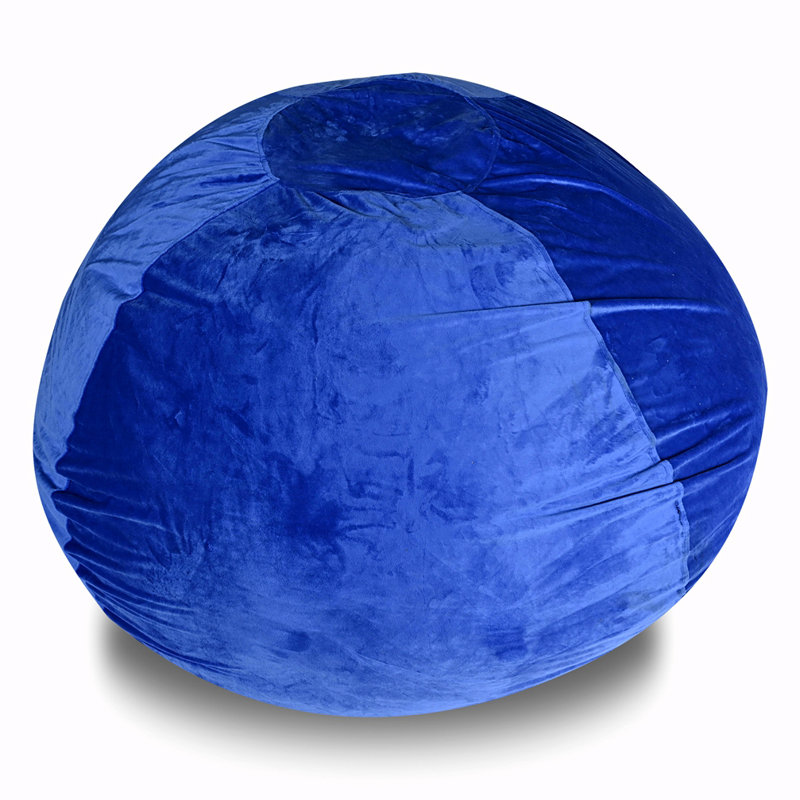 Fauteuil à billes Ben Velvet, Velours bleu, H 30 po x l 45 po x P 45 po 