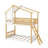 Twin Over Twin Bunk Bed Wood Bed With Roof, Window And Ladder