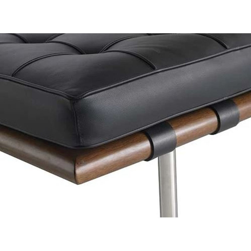 Karim Leather Day Bed, Black