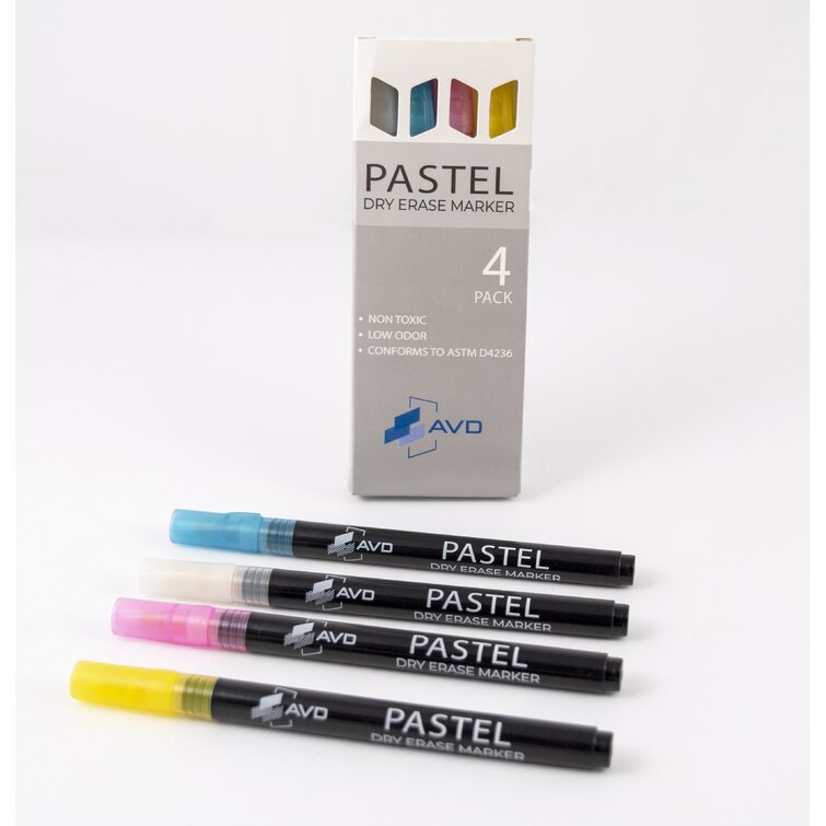 Audio-Visual Direct Glass Dry Erase Markers, Set of 4