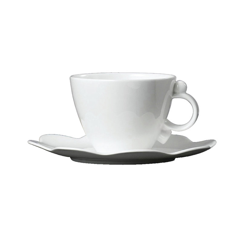 Ensemble de 2 tasses et soucoupes en porcelaine tendre Geometrica