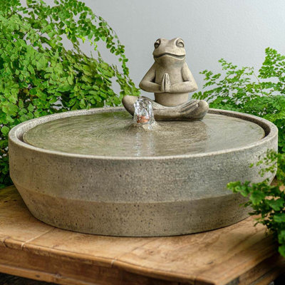 Aana Handcrafted Indoor Outdoor Concrete / Cement Weather Resistant Birdbath Fountain