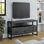 Meuble télé, 60 po, console, meuble multimédia, tiroirs de rangement, salon, métal stratifié, contemporain, moderne