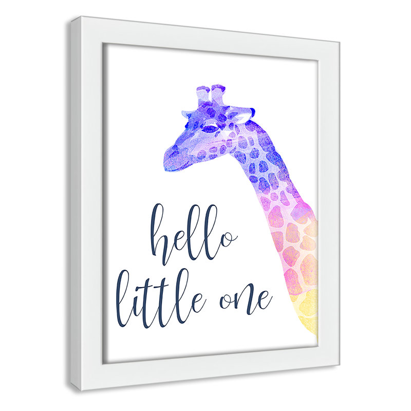 Hello Little One, art encadré, H 12 po x l 10 po x P 0,63 po, Cadre blanc