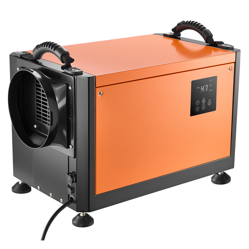 Déshumidificateur commercial de 70 pintes avec tuyau d'évacuation, déshumidificateurs portatifs pour vide-poches pour le sous-sol industriel, dégivrage / drainage automatique, acier galvanisé robuste, DEL
