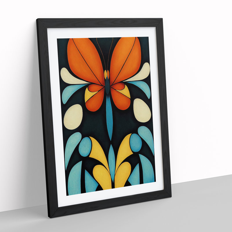 Butterflies In No.4 - Print, 66cm H x 48cm W x 2cm D, Black Framed, White