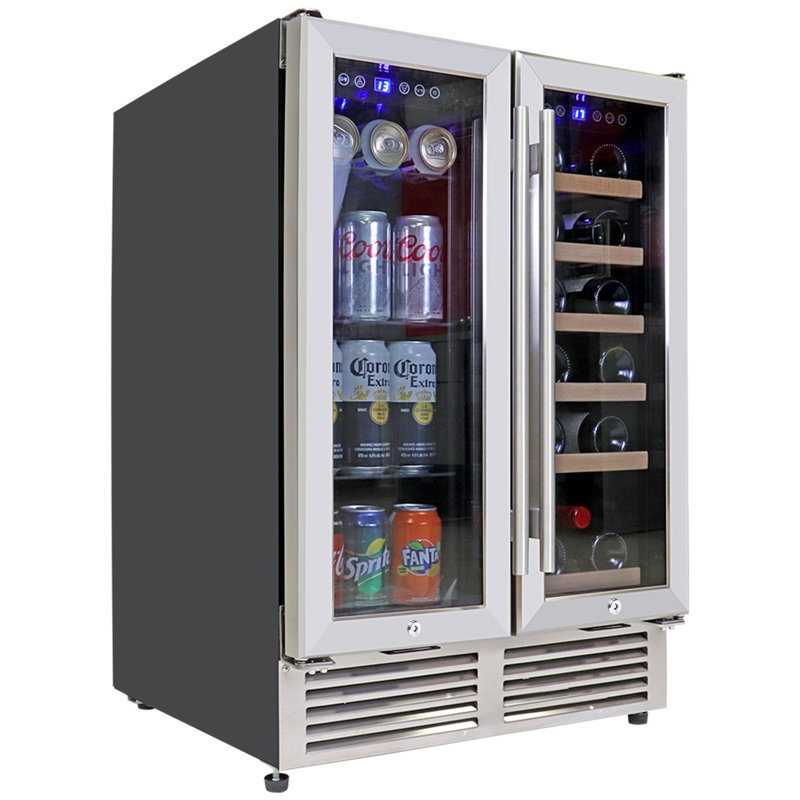 Koolatron Dual Zone 24" Built In 18 Bottle and 56 Can Wine and Beverage Refrigerator