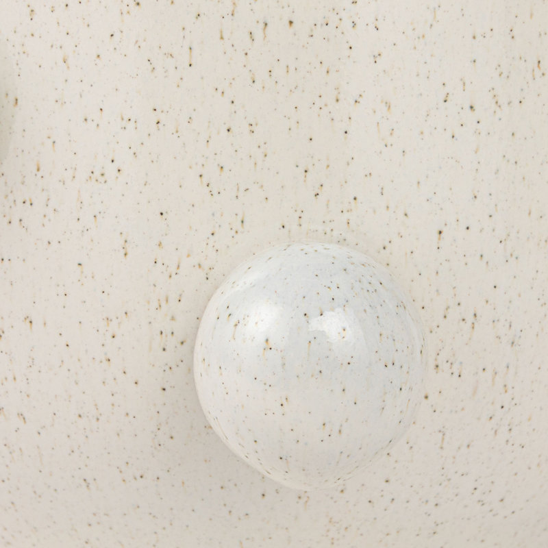 Round Stoneware Planter with Orbs and Reactive Glaze