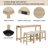 4 Piece Bar Table Set With Power Outlet And 3 Padded Stools-1724578293