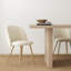 Chaises de salle à manger modernes avec tissu en chenille et pieds en métal d'aspect bois, disponibles en 2 couleurs-115139290