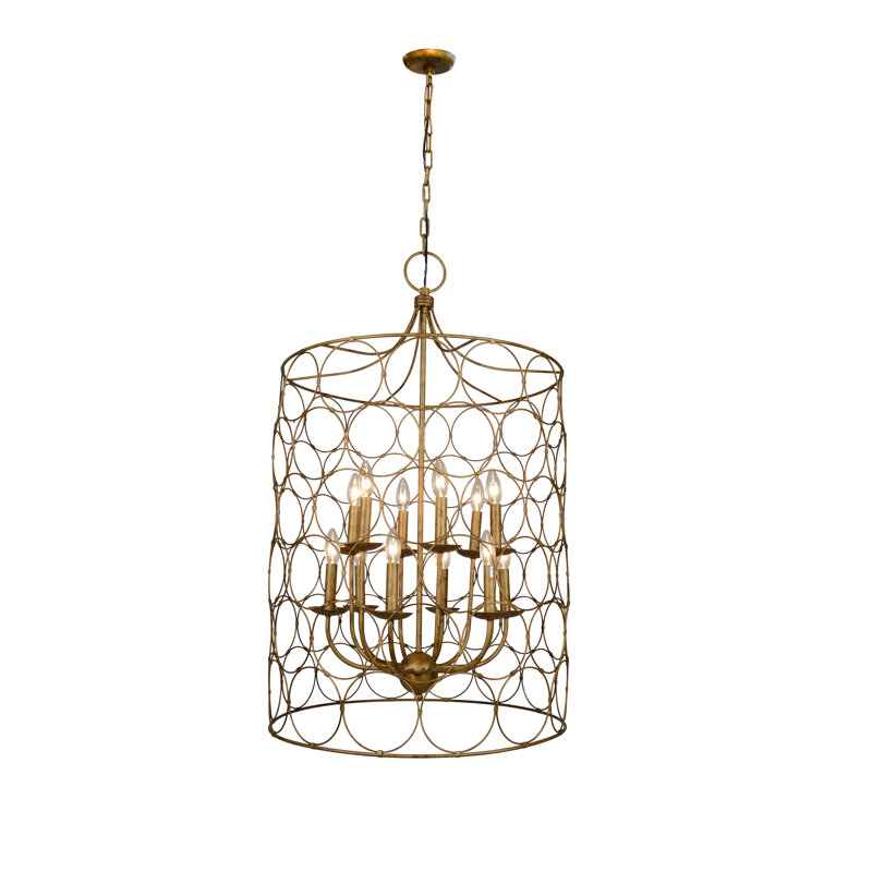Lustre géométrique lanterne 12 lumières Geralyn