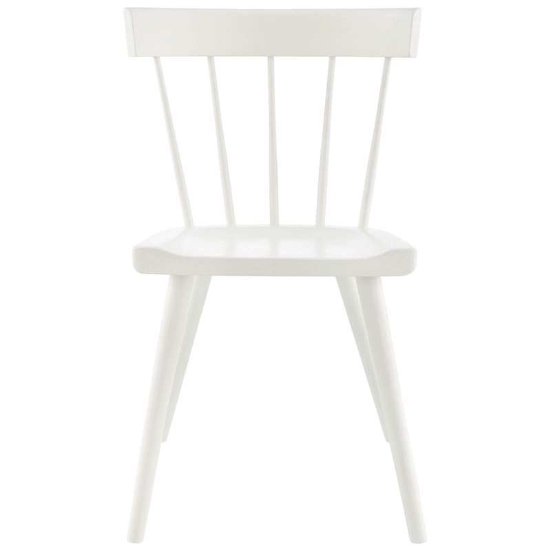 Modern Farmhouse White Elm Wood Slat Side Chair