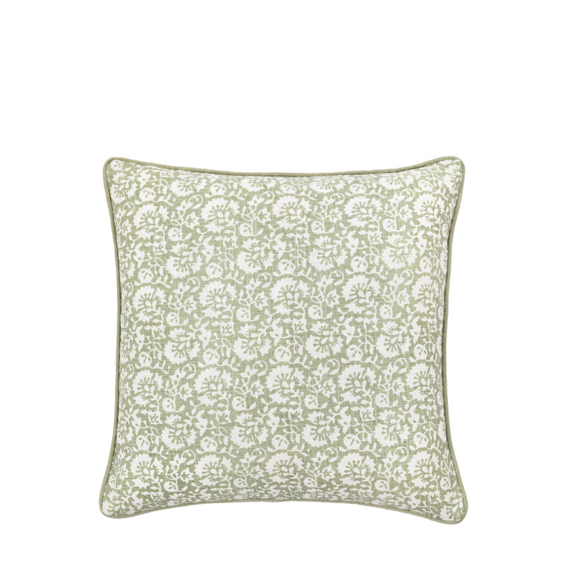 Floral Square Cushion, Green