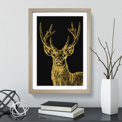 Golden Stag - Framed Print