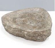 Grey Travertine Organic Shaped Rough Edged Bowl