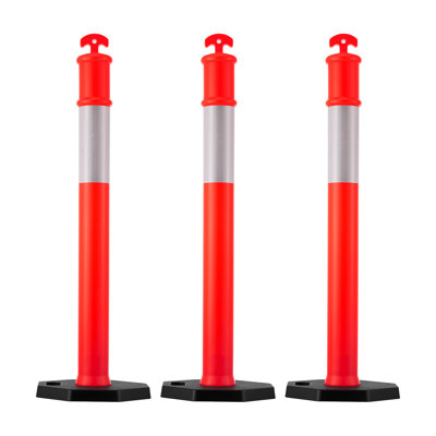 Traffic Delineator Posts 48 in Traffic Safety Cones Weighted Base