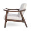Chaise de style Mid-Century moderne avec revêtement beige et structure d'appoint brun