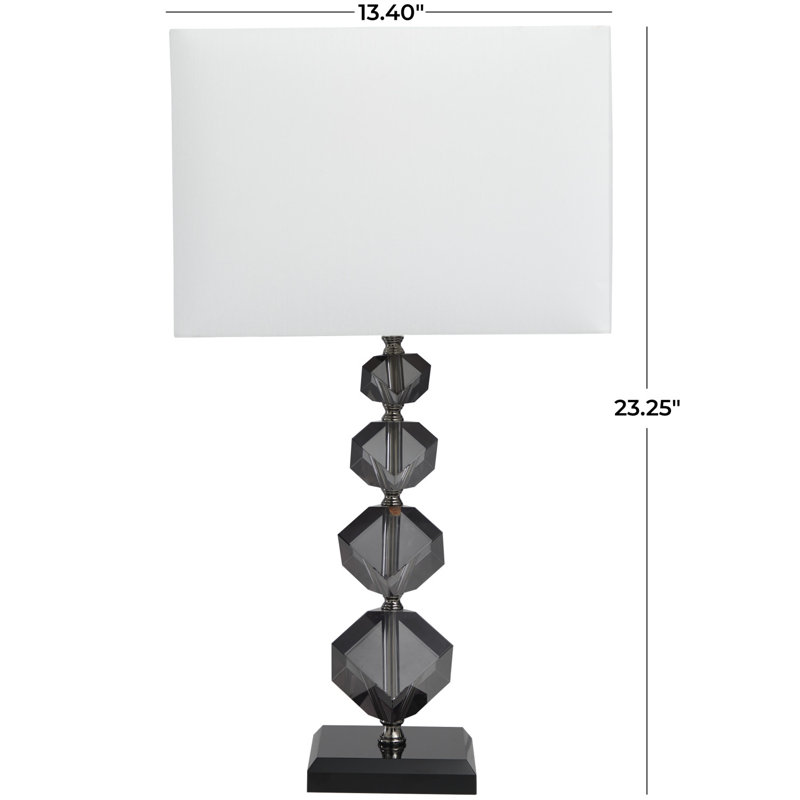 Lampe de table Crystal Crystal, Blanc, H 23,25 po x l 13,4 po x P 8,45 po