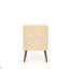 Commode Mid-Century moderne pour le rangement de chevet dans la chambre à coucher, table de chevet avec 2 tiroirs-967681443