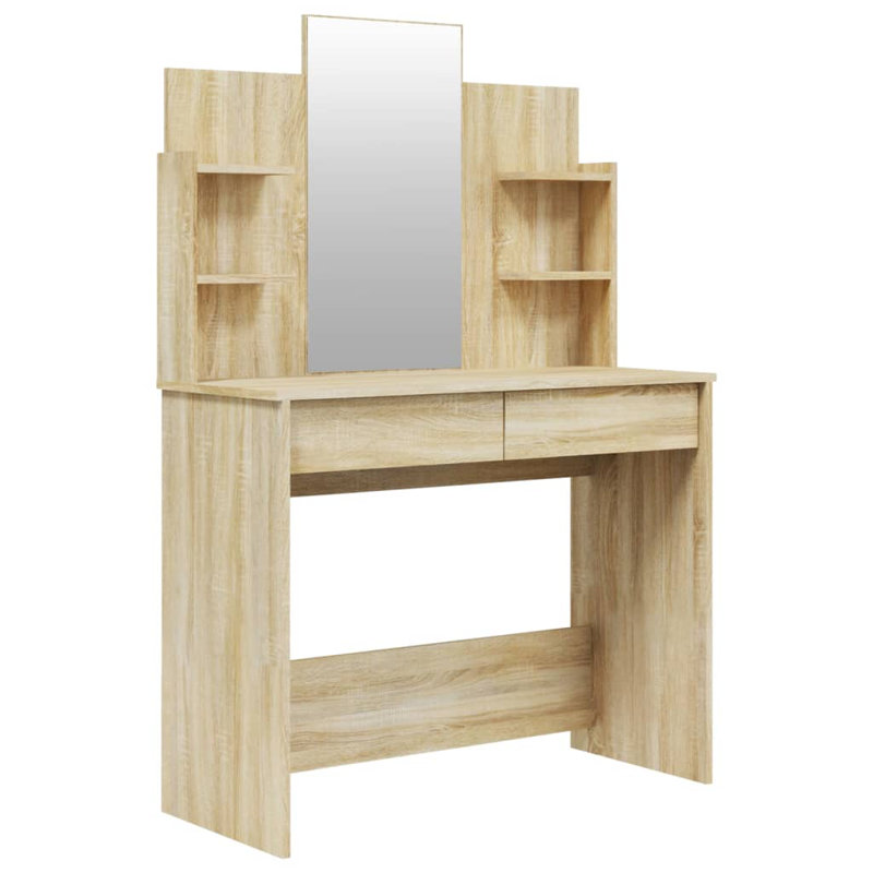 Sartell Dressing Table with Mirror, Sonoma Oak