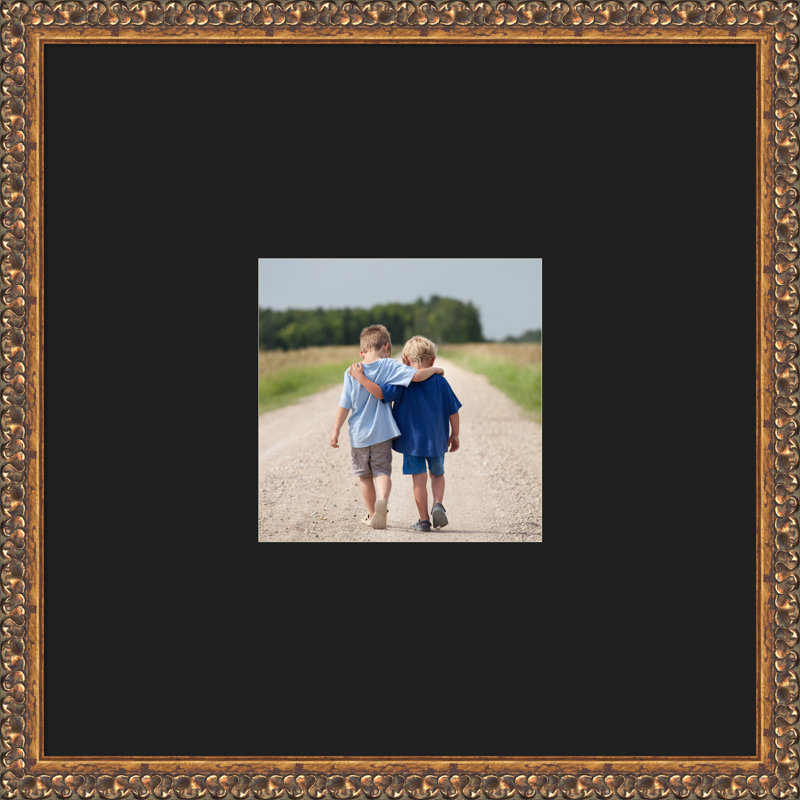 Cadre photo en bois antique bronze, Noir lisse, 20 x 20 emmêlés à 8 x 8
