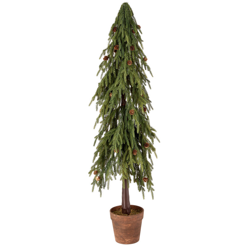 Pin Norfolk en pot doux au toucher UV, H 48 po x l 7 po x P 7 po