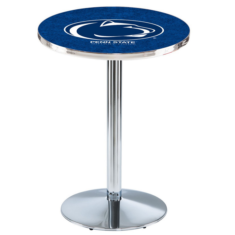 Round Metal Base Dining Table, Chrome, Pennsylvania State University