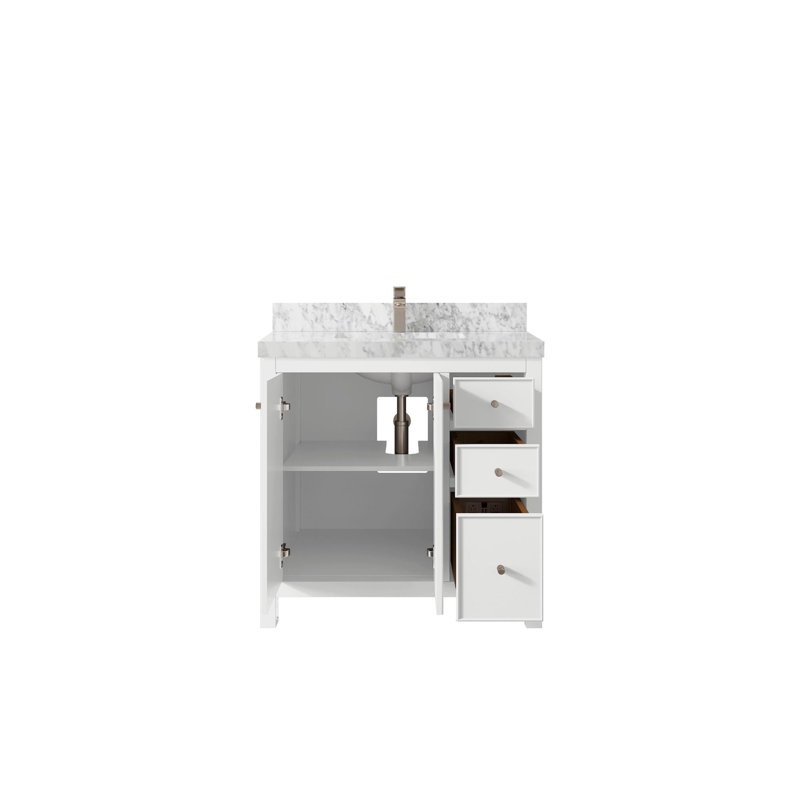 Meuble-lavabo simple avec plateau Chicago 36, Marbre de Carrare